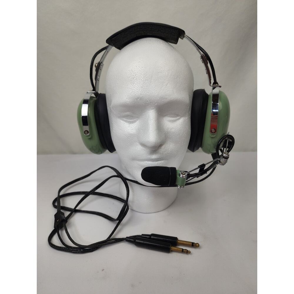 David Clark Aviation H10-40 Aviation Headset w/ Dual Plugs w/ M-4 Mic Untested